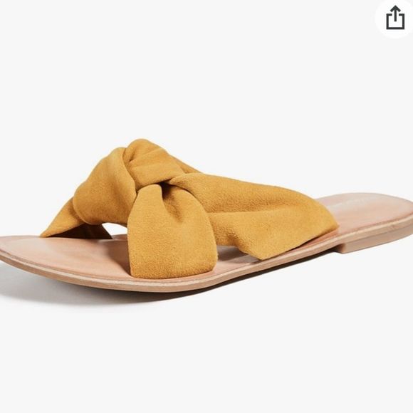 JEFFERY CAMPBELL Mustard Suede Knot Sandals Size US8 EU39 - Picture 1 of 7